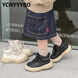 Athletic Outdoor Autumn Kids Sport Sneakers Children Brand High Top Shoes Baby Girls Leather Casual Boys Black Chunky Trainers 230909