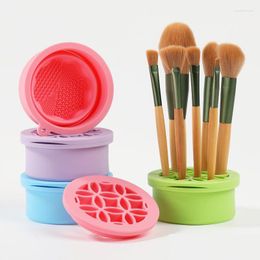 Storage Boxes Bins Mtifunction Sile Folding Makeup Brush Cleaning Cup Beauty And Drying Cosmetic Scrub Drop Delivery Home Garden H Dhhr2