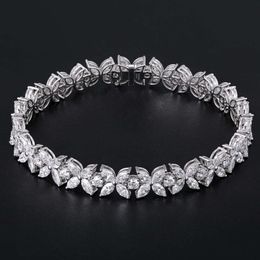 Hailer d Colour Marquise Total 9.022ct Vvs Lab Grown Diamond 18k Soild Gold Bracelet for Women