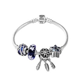 Designer Jewellery 925 Silver Bracelet Charm Bead fit Pandora Classic Snake Chain Snap Clasps Slide Bracelets Beads European Style C275k