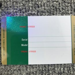 Highest version Green Security Warranty Card Custom Print Model Serial Number Address On Guarantee Card Watch Box For Boxes Watche276Y