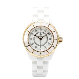 Ladies fashion elegant watch famous designer to create white and black ceramic manufacturing diamond inlaid glow-in-the-dark funct184C