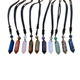 South American Minimalist Natural Crystal Hexagonal Pendant Necklace Healing Crystal Party Gifts Holiday Gifts