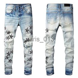 Mens Jeans Designer Man Jeans Black Pant 2022 Jogger Plus Size Paint Skinny White Long Rip Mens Zipper Baggy Distress Star Denim Youth Slim Fit Straight Distressed Hol