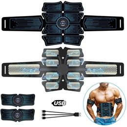 Abdominal Muscle Stimulator Intelligent Trainer EMS 6Pack Total Abs Fitness Equipment Gear Muscles At Home USB Charged Gym 220301276T