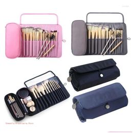 Storage Boxes Bins Travel Makeup Bag For Women With 12 Brush Holders Beauty Bags Drop Delivery Home Garden Housekeeping Organisation Dhz4E