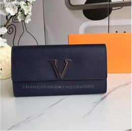 Fashion designer wallets luxury Leather purse clutch bags Highs quality letters coin purses men women card holder with Original box dust bag