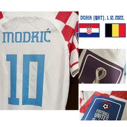 Home Textile 2022 Player Issue Final Game Modric Maillot With Text Heat Transfer Iron ON Soccer Patch Badge213R