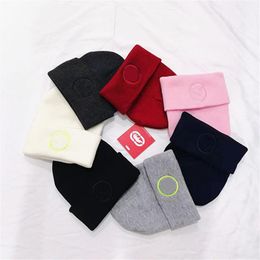 LL Beanies Ladies Knitted Men and Women Fashion For Winter Adult Warm Hat Weave Gorro Hat 7 Colors178N