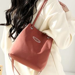 Evening Bags Small Handbag Women Nylon Fashion Lady Drawstring Bucket Bag Simple Design Shoulder Crossbody Casual Messenger 230908