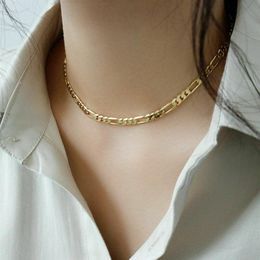 Italian Figaro Link Chain Necklace 14k Solid Fine Gold 60cm 4 to 6 8 10mm 12294N