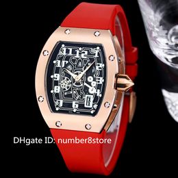 RM67-01 ExtraFlat Automatic Mens Watch Metal Titanium Classic Tonneau Wristwatch Transparent Dial Sapphire Crystal Waterproof 30M 10 Colors