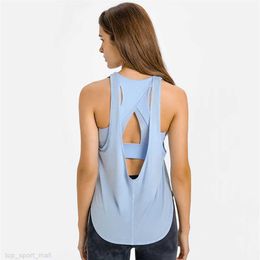 L-162 Sleeveless Two-in-one Skin-friendly Brushed Sports Bra Lightweight Ice-feel Breathable Fitness Blouse Two-piece Set Yoga Top267V