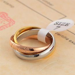 18K Gold Plated Band Rings Fashion Titanium Steel Gold Silver South American Gift Paty Anniversary Gold Fillde Plated Men Women Je245R