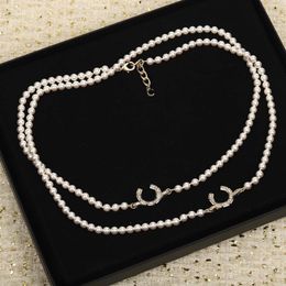 2023 Luxury quality charm pendant long sweater chain with nature shell beads have box stamp PS7461A250T