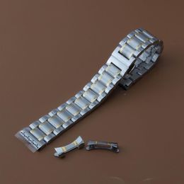 curved Ends Watchbands for replacement Stainless steel watch band strap solid links silver and gold color 14 15 16 17 18 19 2298l