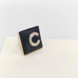 2022 Top quality charm band ring with black color enamel for women wedding jewelry gift have box stamp PS7919214Q