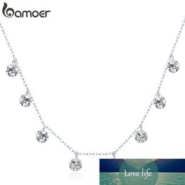 Pendant Necklaces Real 925 Sterling Silver Dazzling Cubic Zircon Round Circle CZ for Women Sterling Silver Jewelry SCN299300j