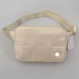 lu quilted grid belt bag Outdoor sport yoga waist bags women adjustable strap zipper Cross body camera bag messenger designer fann251d