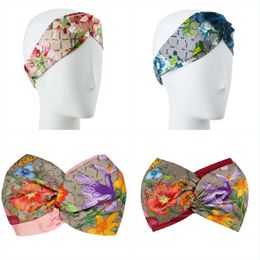 Designer Silk Headbands 2022 New Arrival Women Girls Red Yellow Flowers Hair bands Scarf Hair Accessories Gifts Headwraps Top Qual2097