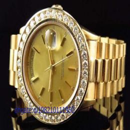 Top quality Luxury Presidential 18038 18k Yellow Gold Diamond Watch Automatic Mens Men's Watch Watches202V