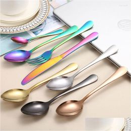 Dinnerware Sets Gift Stainless Steel Cutlery Home Cam Cookware Outdoor Set Steak Utensils For Kitchen Accessories Luxurious Drop Deliv Dh7Kc