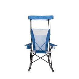 Camp Furniture Ozark Trail Mesh Tension Rocking Camp Chair with Canopy Blue and Grey Detachable Rockers Adult HKD230909