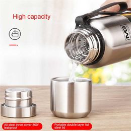 500 750 1000 1500ml Thermo For Tea 1 Liter Large Capacity Insulated Cup Military Style Outdoor Sports Thermos Vacuum Flask 2109071952