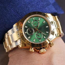 Classic Mens Watch Automatic Mechanical Watch 40mm Steel Folding Clasp Business Watches Green Dial Life Waterproof Adjustable Desi300c
