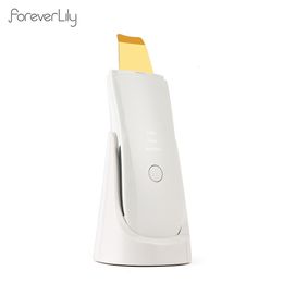 Face Care Devices Golden 24kHz Ultrasonic Skin Scrubber With Nano Mist Moisturising Pore Deep Cleaning Device Peeling Exfoliating Machine 230908