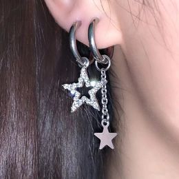 Stud Egirl Jewellery Shiny Star Chains Hoop Earrings Korean Fashion DIY Crystal forWomen Girls Punk Accessories Y2K Grunge 230908
