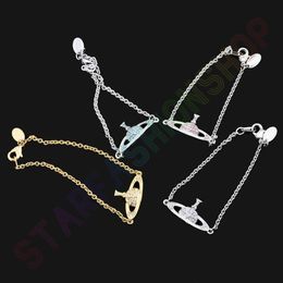 Saturn Chain Bracelet Tennis Planet Bracelet Women Gold Designer Jewellery Vivi Fashion Accessories Box242J