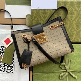 Luxury top designer dermis shoulder bag padlock series handbag original letter large capacity tote bag classic bimetallic chain shoulder strap shopping bag