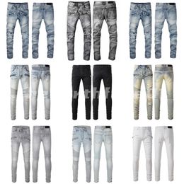 Paris Style Fashion Mens Jeans Simple Summer Lightweight Denim Pants Large Size Designer Casual Solid Classic Straight Jean For Ma2577