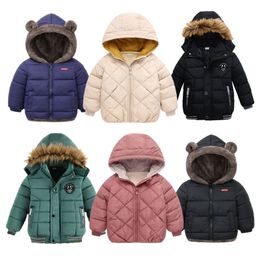 Jackets 2023 Boys Children Hooded Outerwear Girls Warm Jacket Clothing Baby Fashion Kids Zipper Coat 230909