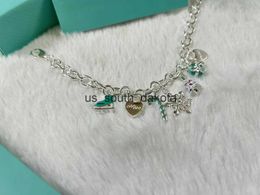 Chain T brand luxury charm bracelets for women girls sweet heart snowflake gift box pendant bracelet jewelry with box x0909