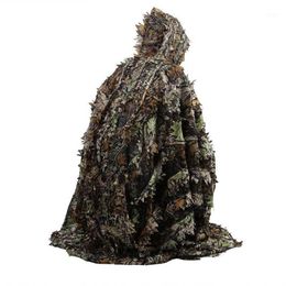 Hunting Sets Camo 3D Leaf Cloak Yowie Ghillie Breathable Open Poncho Type Camouflage Birdwatching Windbreaker Sniper Suit Gear1327T