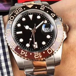 Fashion New watch Ceramic Bezel Stainless Steel Strap Cerachrom Black - Brown bezel 40mm Automatic Rose gold men Watches Luxury de245S