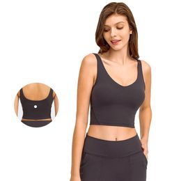 L-2054B Tank Tops Soft Fabric U Back Yoga Bra Solid Color Sports Bras Shockproof Running Vest Sexy Gym Clothes Women Underwear Wit284N