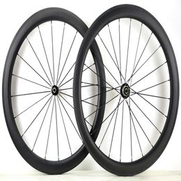 700C 50mm depth road bike carbon wheelset 25mm width clincher carbon wheels with powerway R36 hub UD matte finish2069