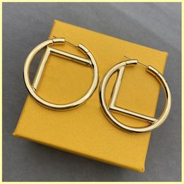 Fashion Gold Hoop Earrings For Women Designer Earring Dimond Letters F Earrings Wedding Lovers Hoops Engagement Jewelry For Bride 291j