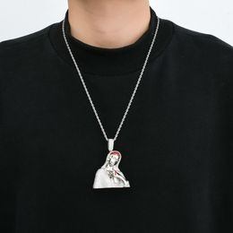 New Notre Dame Pistol Drops Blood, European and American Hip Hop Pendant, Figure Avatar, Retro Punk Hip Hop Accessories