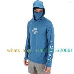 Hunting Jackets Aftco Fishing Hoodie Shirt For Men And Women Long Sleeve Hiking With Mask Uv Neck Gaiter Top3337