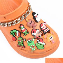 Charms Christmas Holiday Shoes Santa Claus Funny Rubber Snowman Drop Delivery Oteto
