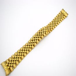 20mm 316L Stainless Steel Jubilee Silver TwoTone Gold Wrist Watch Band Strap Bracelet Solid Screw Links Curved End225W