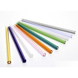 Drinking Straws Wholesale Colored Borosilicate Cocktail Glass Sts Length 20Cm Strait 8Mm St For Party Ship Drop Delivery Home Garden Otie3