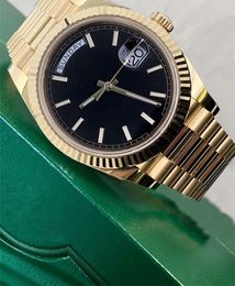 Luxury President Male Watches Day Date Gold Green Dial Watch Män rostfritt Bezel Automatisk armbandsur 36mm 41mm Fashion Womens Watches Montre High Quality