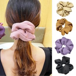 New Korean Cloth FabricScrunchie Elastic Hair Bands Solid Color Fashion Headband Ponytail Holder Hair Ties Hair Accessoires INS