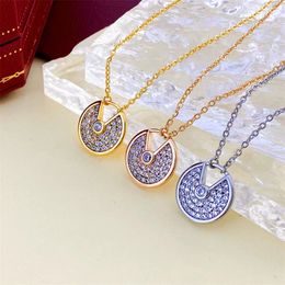 Designer Necklace for Women High-quality Luxury Crystal Jewellery Stainless Steel Circle Chain Gift Necklaces Choker Chain Jewellery Accessories Non Fading