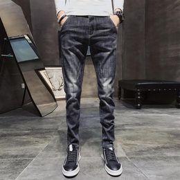 Spring Black Classic Fashion Designer Skinny Jeans Autumn Men Mens Casual High Quality Stretch Slim Fit Denim Trousers Men's297F